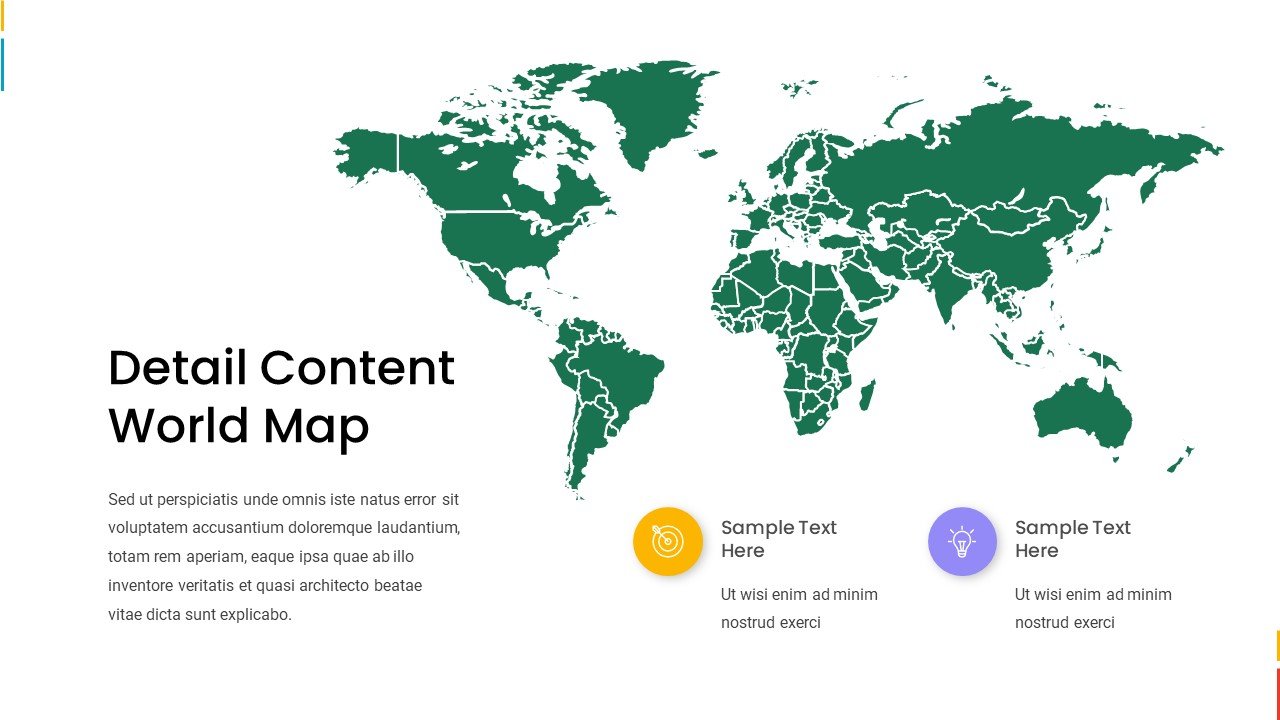 Green detail content world map.