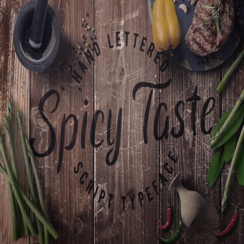 Spicy Taste typeface Example.