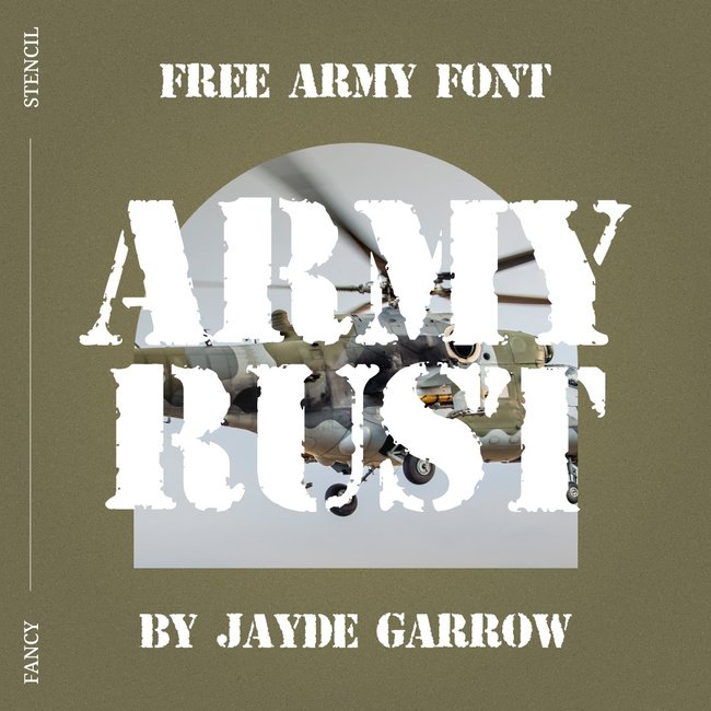 01 Army Rust free army font main cover.