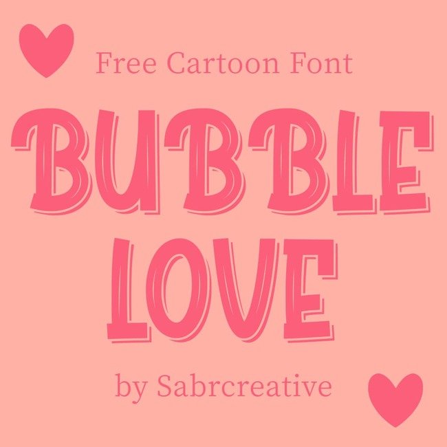 01 Bubble Love Free bubble letters font main cover.