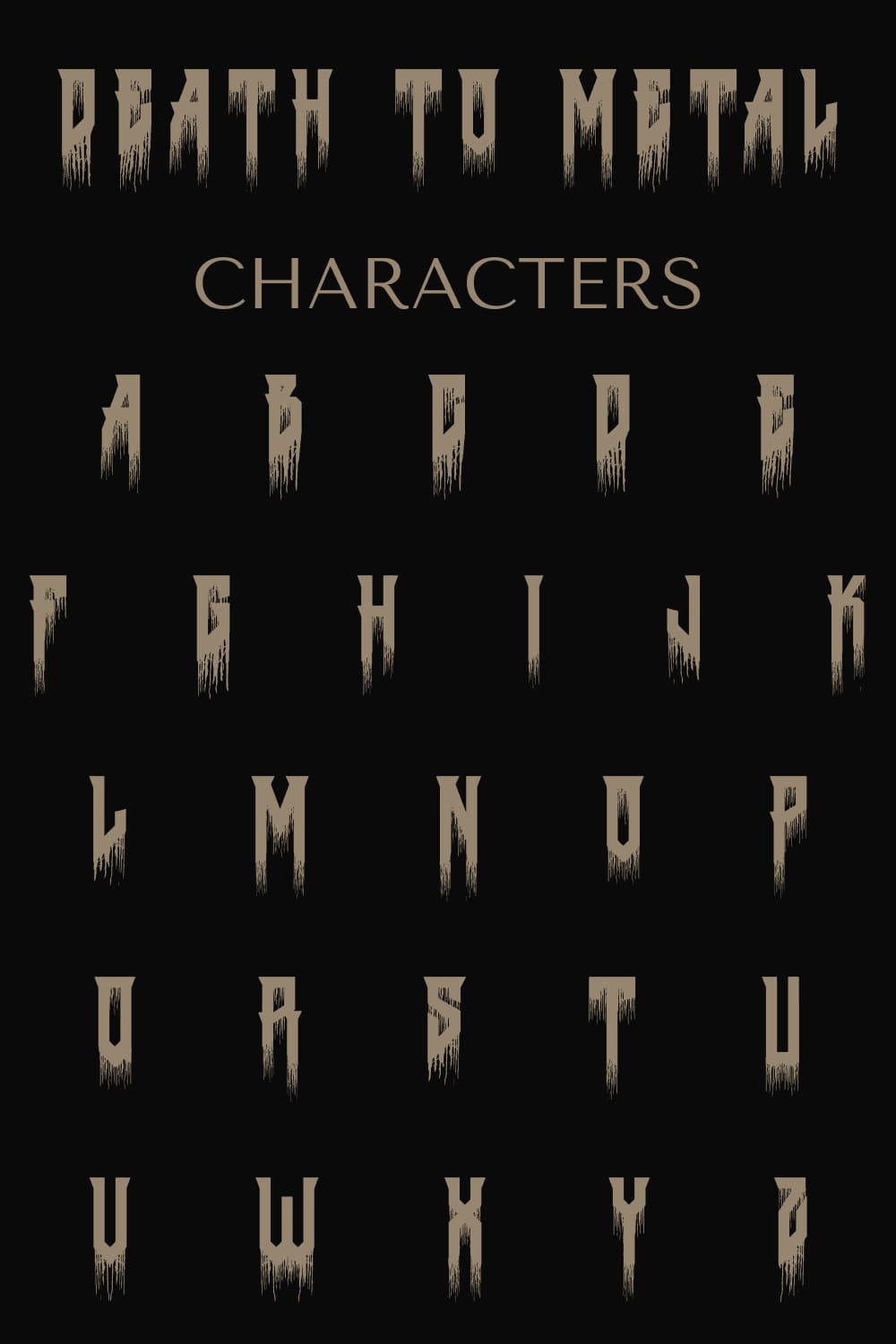 Main characters of font.