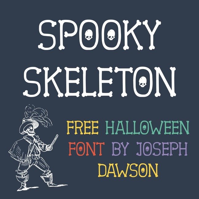 01 Free Spooky Font Skeleton main cover.