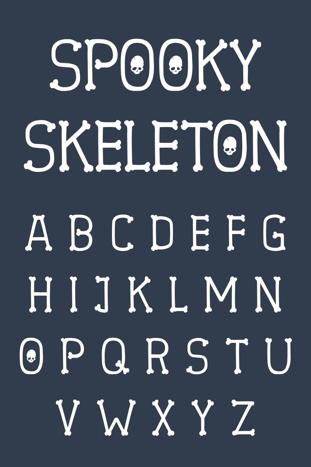 Free spooky skeleton font - Pinterest.