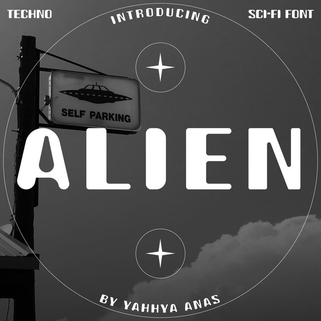 01 Free alien font main cover.