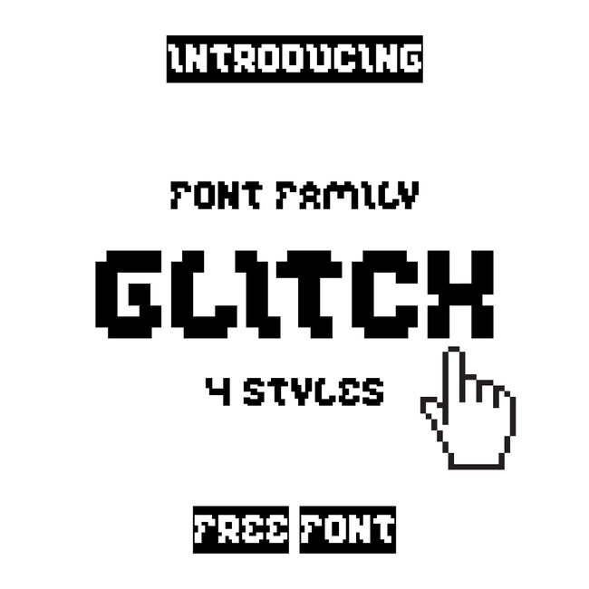 01 Free glitch font main cover.