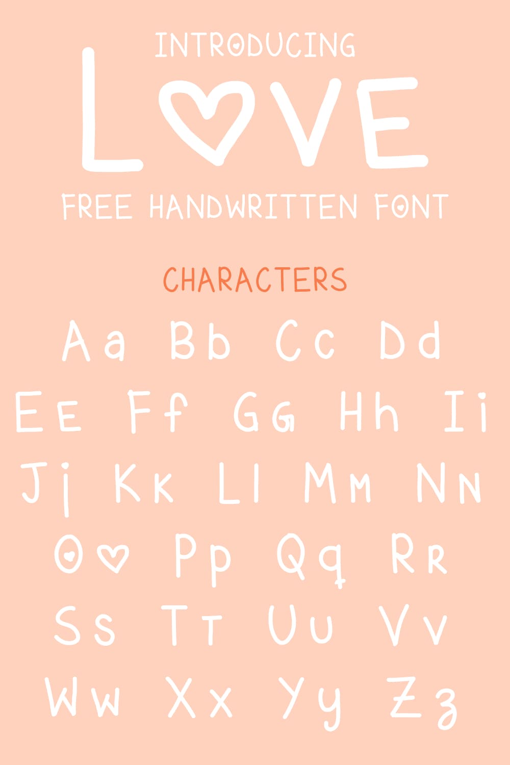 Free Love Font - Pinterest.
