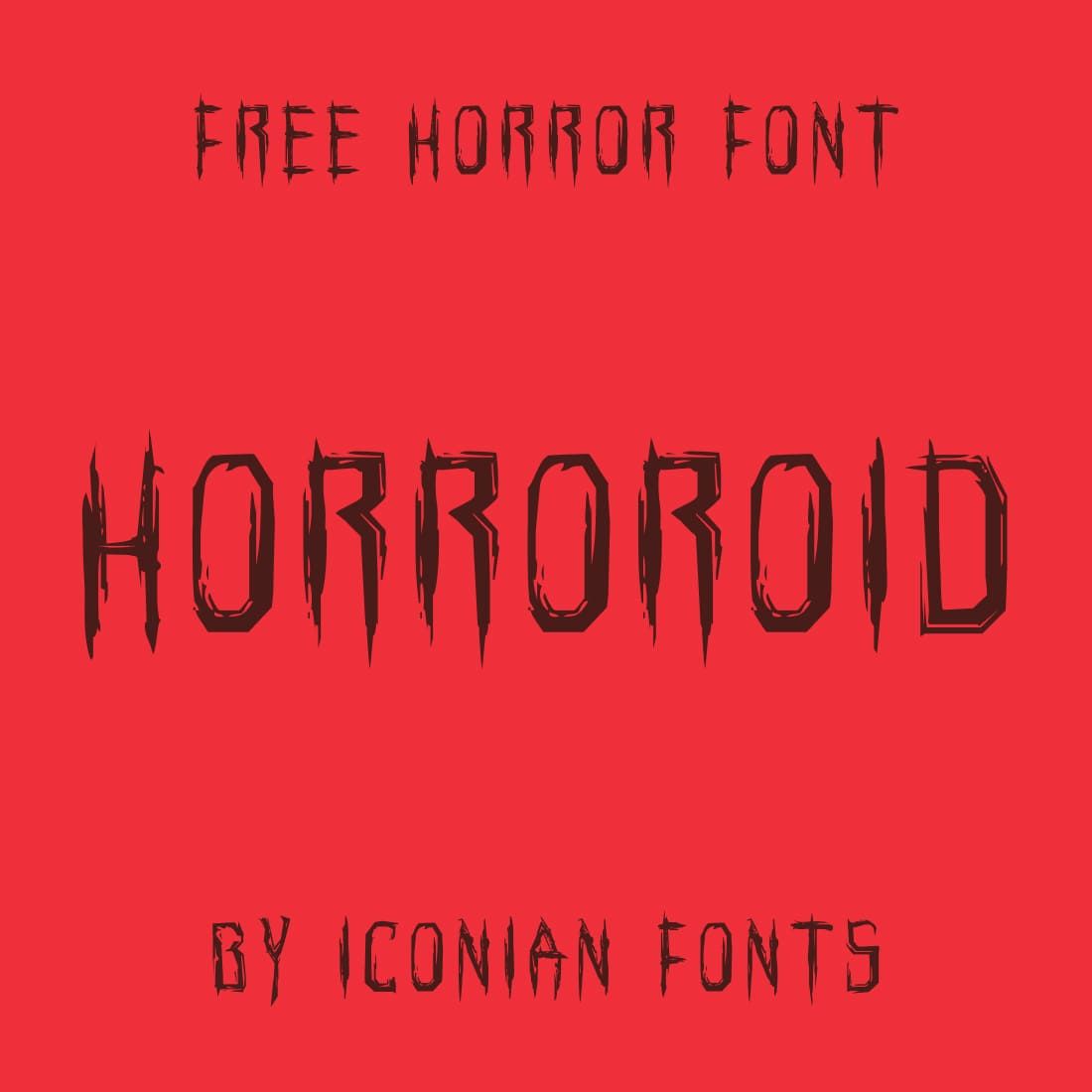 Horror font on the red background.