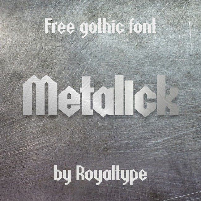 01 Metalick Free metal font main cover.