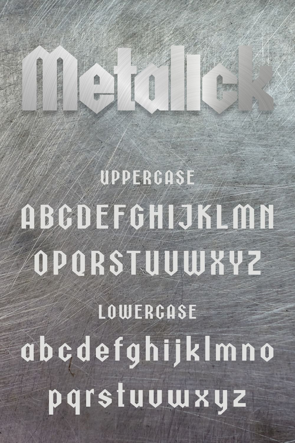 Free metalic font - Pinterest.