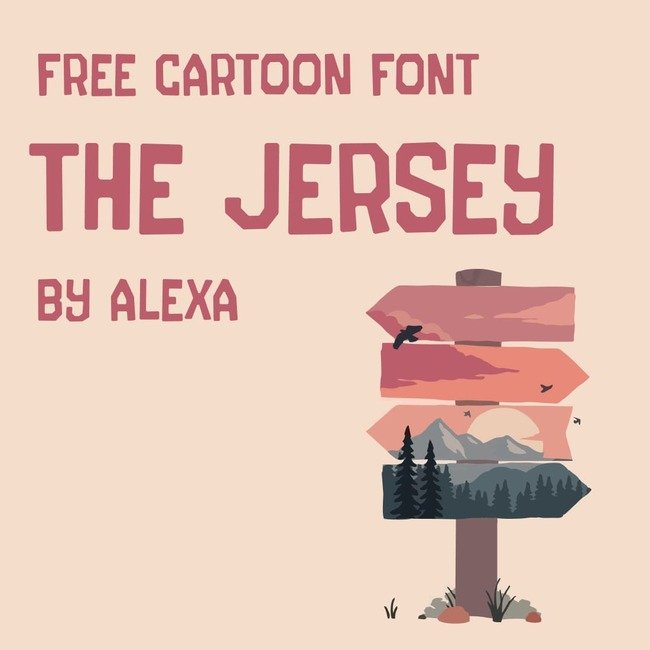 01 The Jersey Free jersey font main cover.