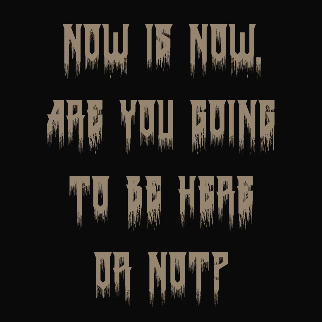 Black background with scary gold font.