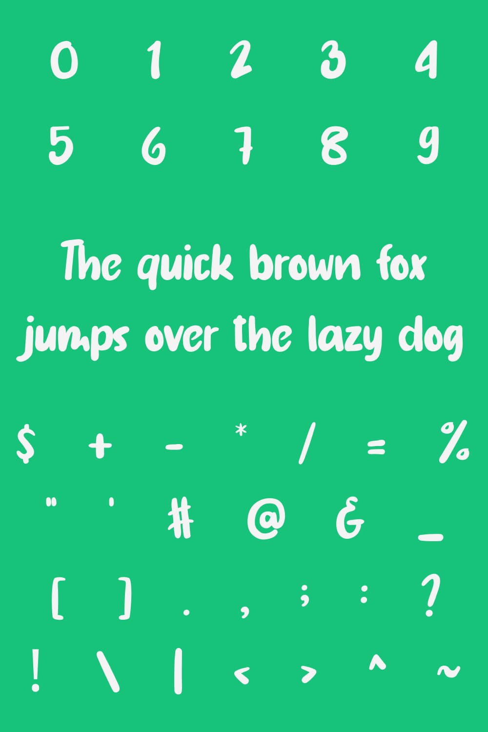 General view of monogram font.