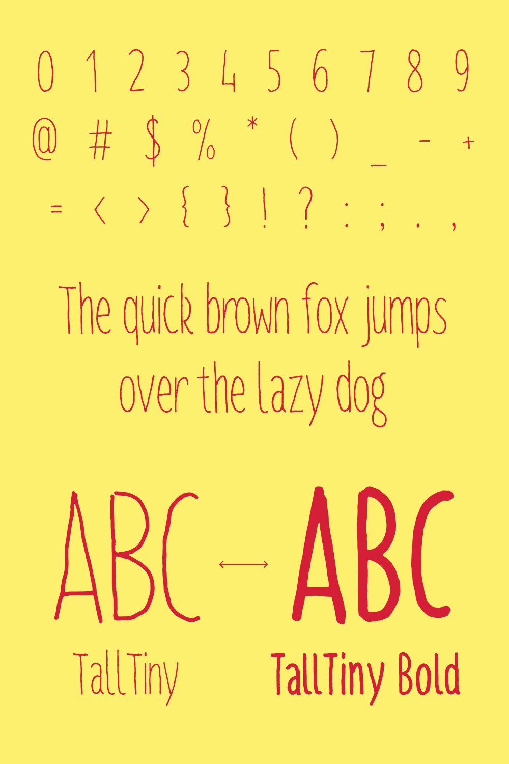 Numbers and punctuation of tall tiny font.