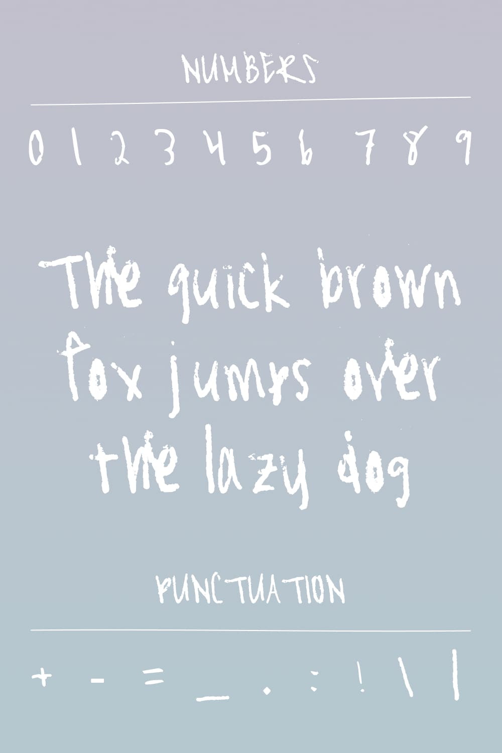 There are numbers and punctuation in the style of this font, making it consistent.