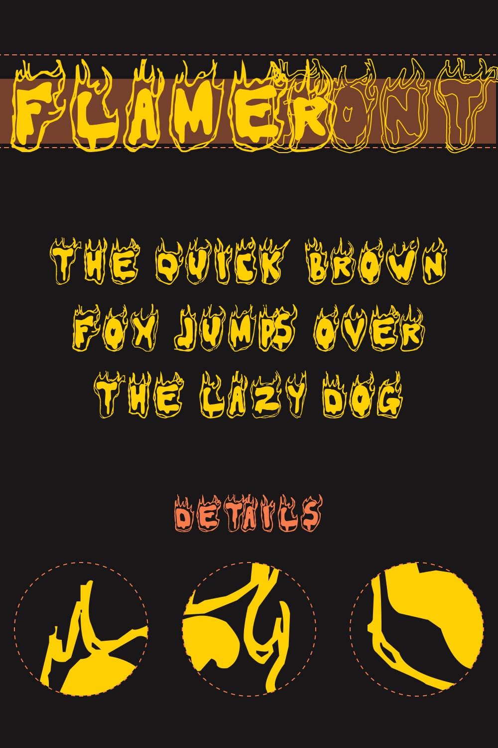 Different styles of fire font.