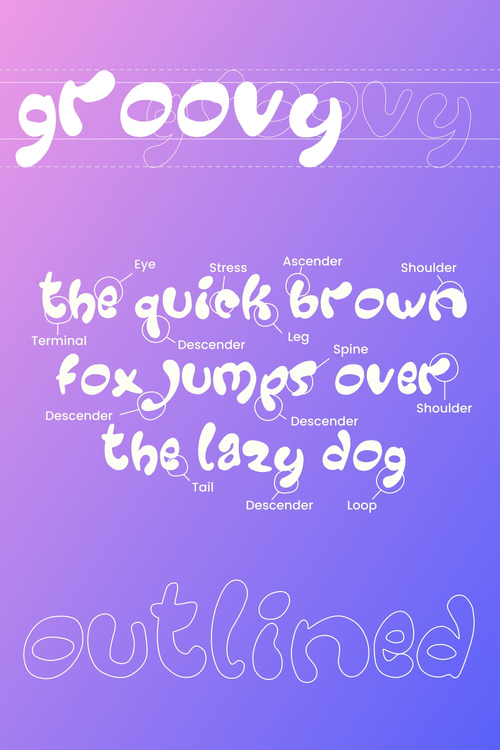 The font has different styles that are displayed in this image.