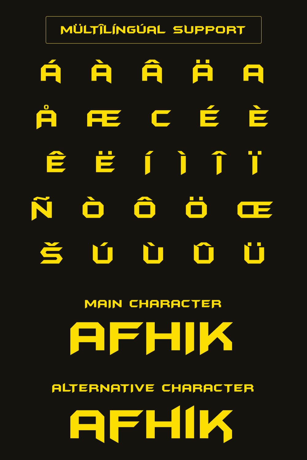The bright yellow font on a black background creates a wonderful contrast.