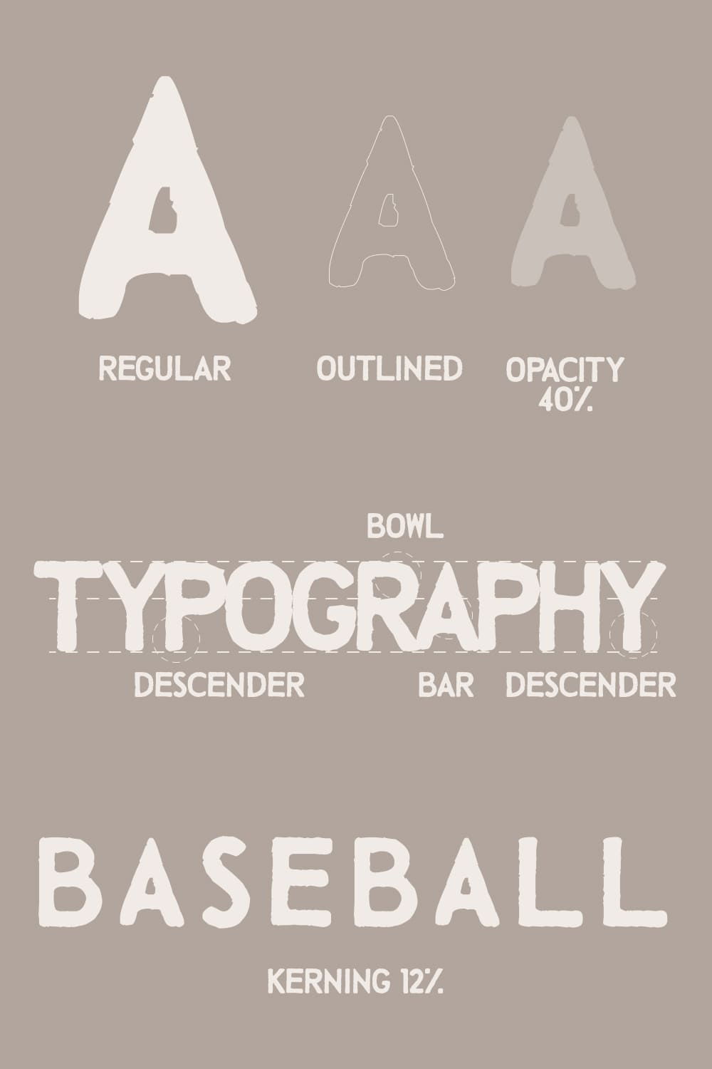 Styles of talking baseball font.