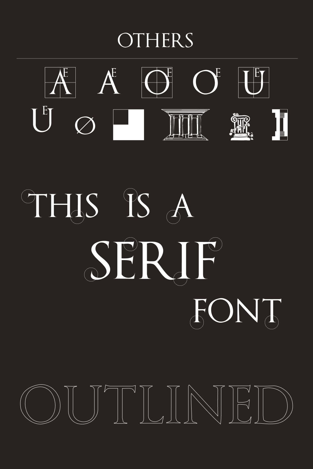 Font with creative graphics in da Vinci format.