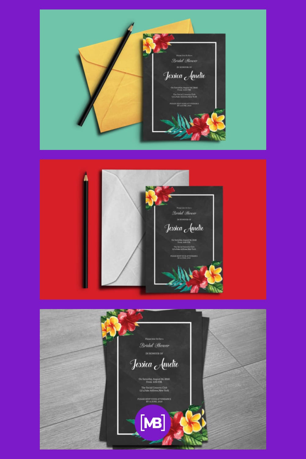 This bridal shower invitation template is affordable and easy to use.