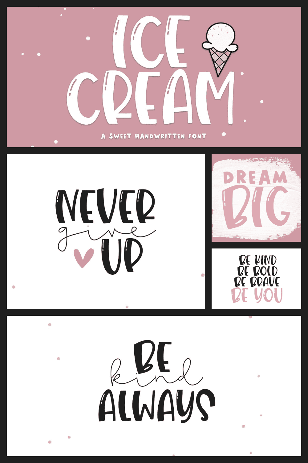 Ice Cream is a handwritten font with big, quirky letters.