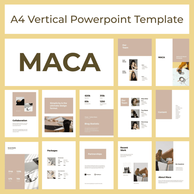 MACA A4 Vertical Powerpoint TemplateMACA A4 Vertical Powerpoint Template main cover.