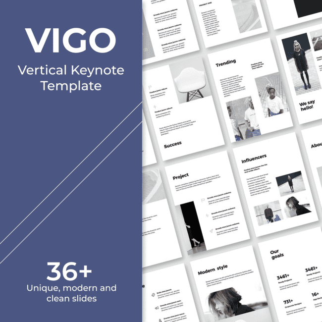 VIGO Vertical Keynote Template main cover.