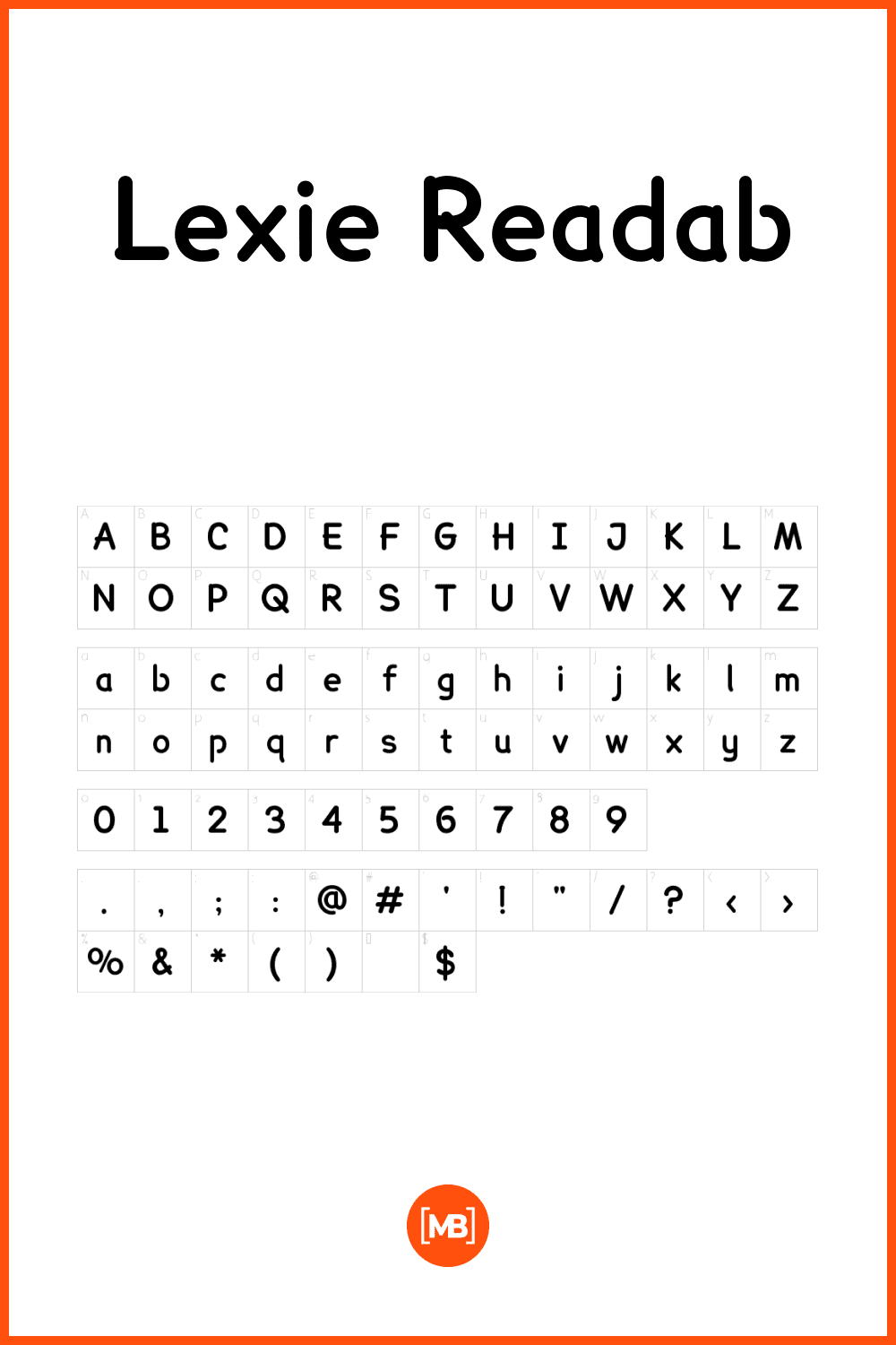 Lexie readable free dyslexia font.
