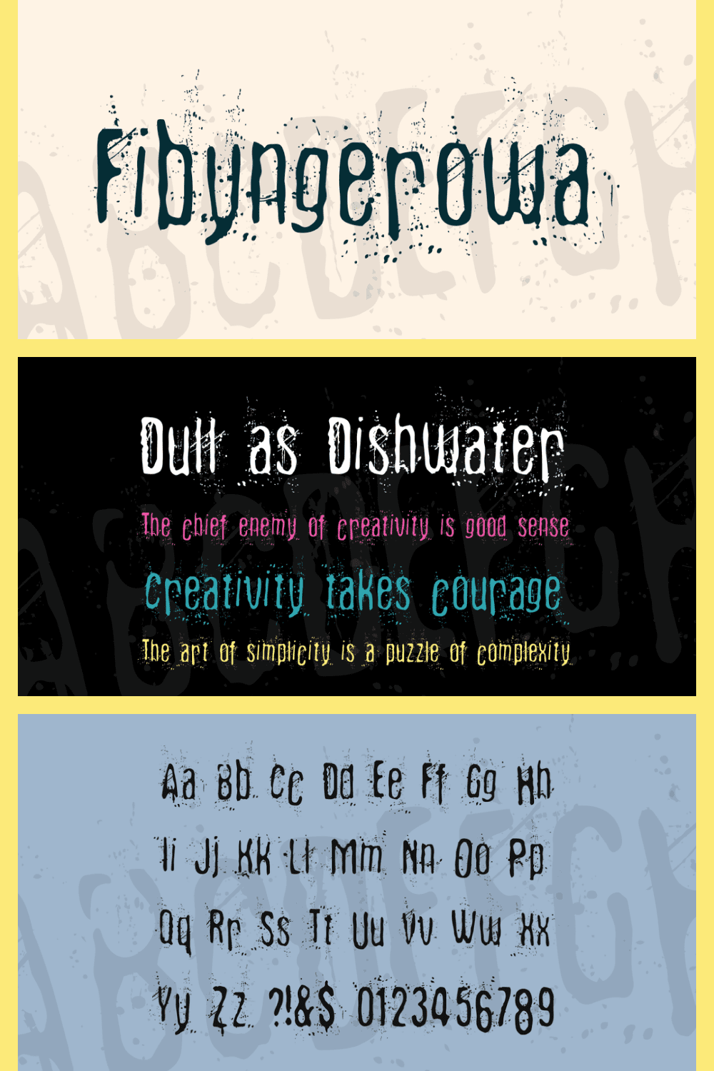 A creative font suitable for horror and mystery movies.