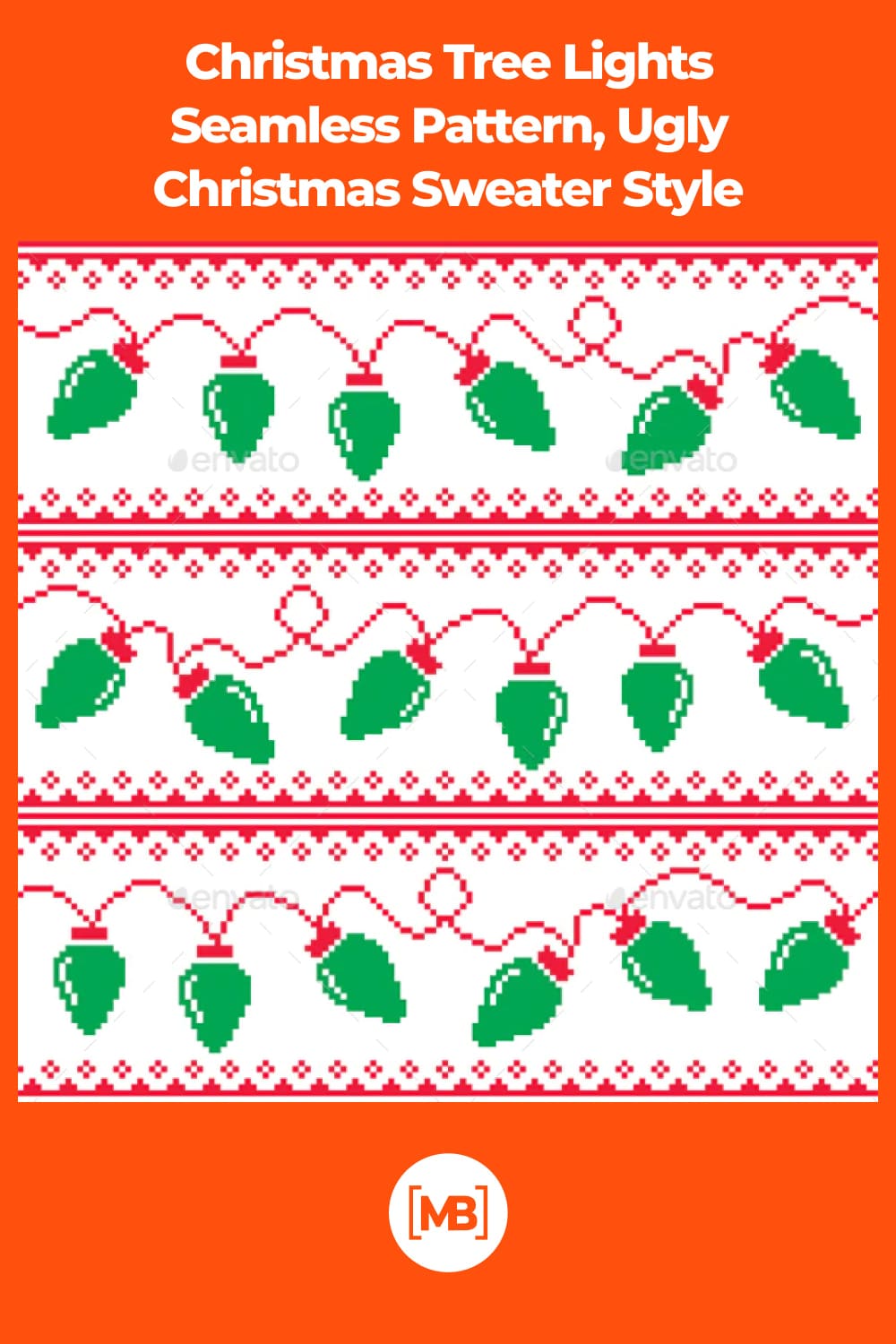 Embroidered green garland with red wires that echoes the traditional color scheme of Christmas.
