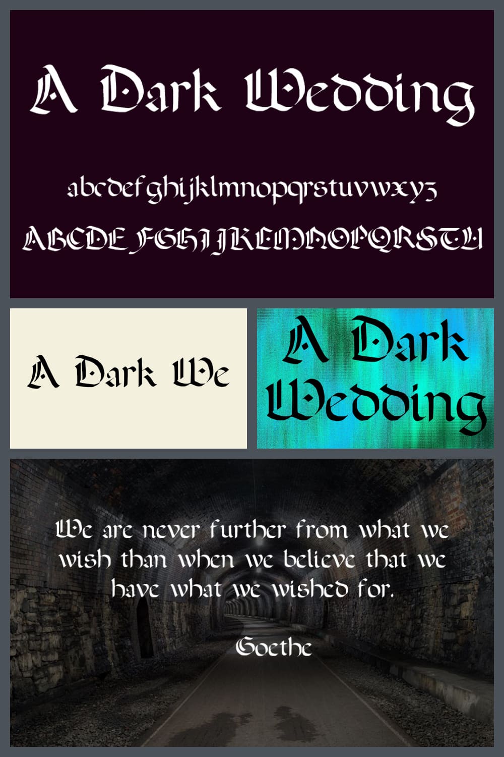 Gothic font style for old books.