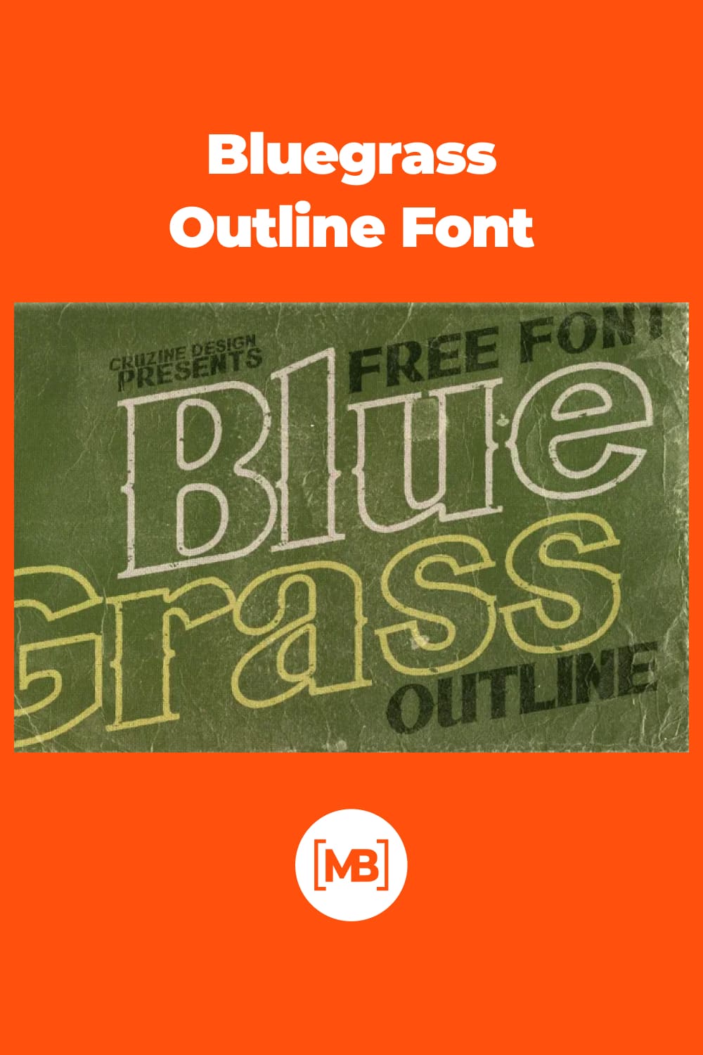 This creative grunge style outline font.