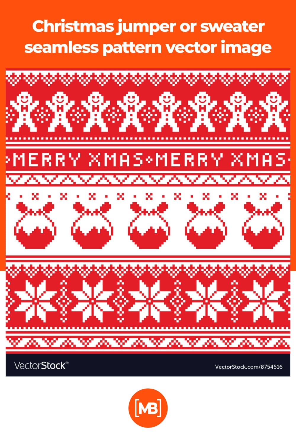 The most primitive Christmas print in red with funny snowmen and snowflakes.
