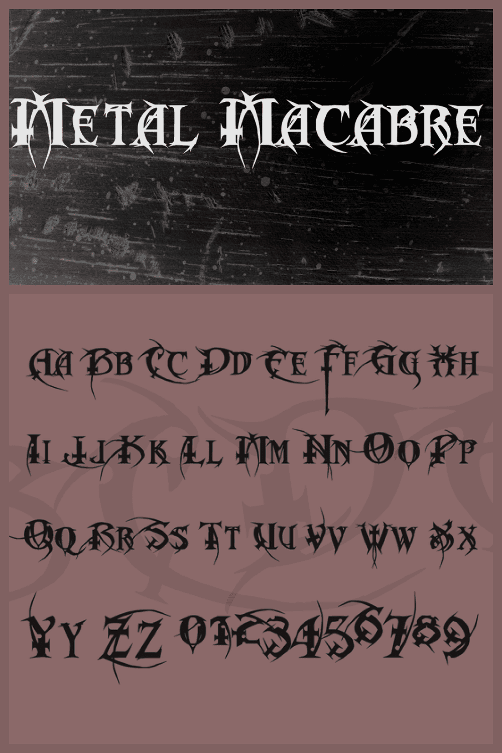 Gothic style font for real rockers.