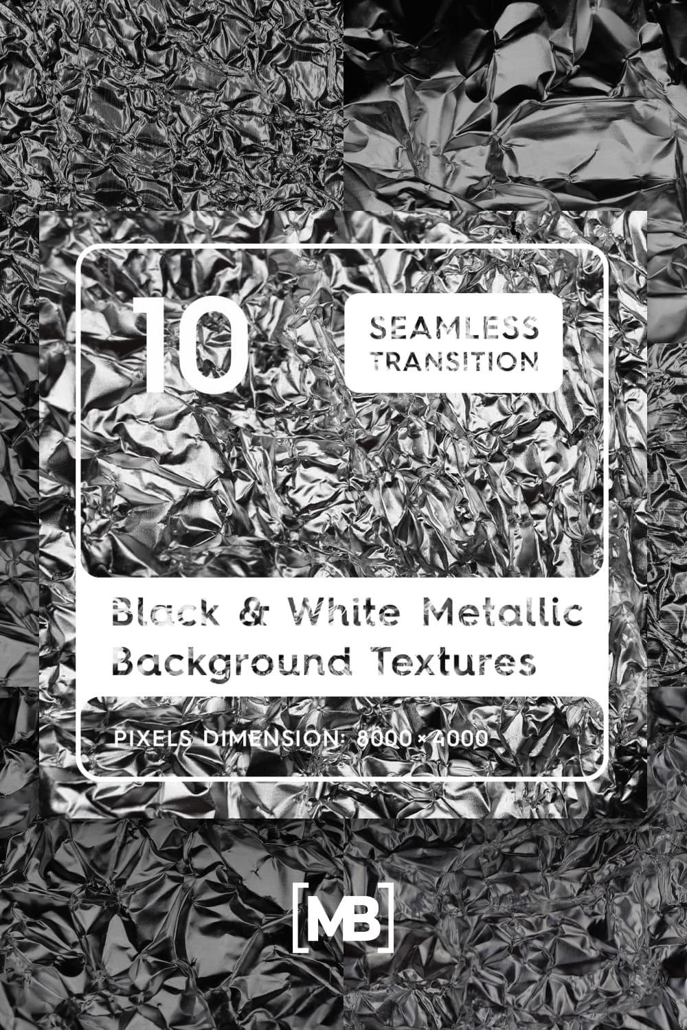 10 different styled black and white monochrome metallic texture jpeg files with perfect quality.