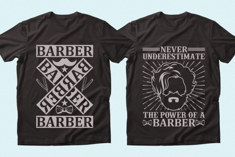 Two black t-shirts on barbet theme.
