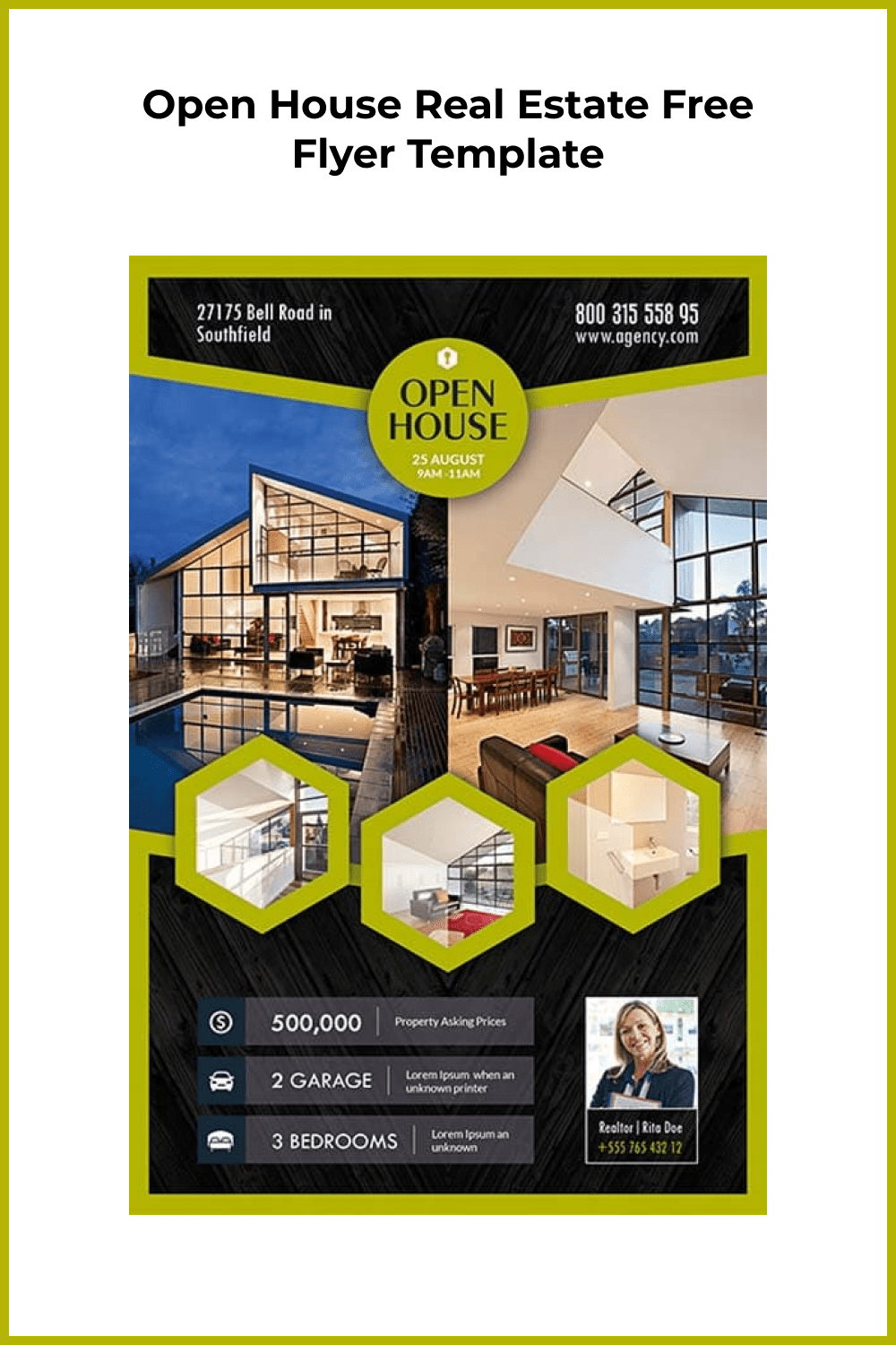 Very handy flyer design, which is suitable not only for commercial events, but also is great ad for your party, workshop, etc. The Open House Flyer PSD Template is perfect for commercial events, furthermore it is a great ad for your real estate company.