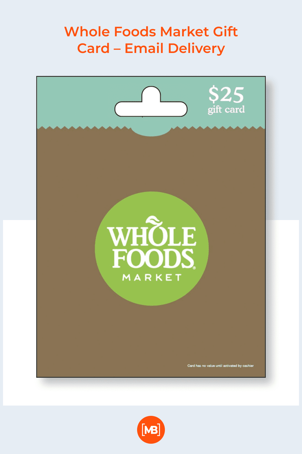 Whole foods market gift card.