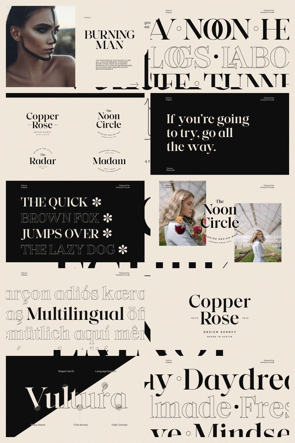 Vultura is a razor-sharp typeface with an elegant feel.
