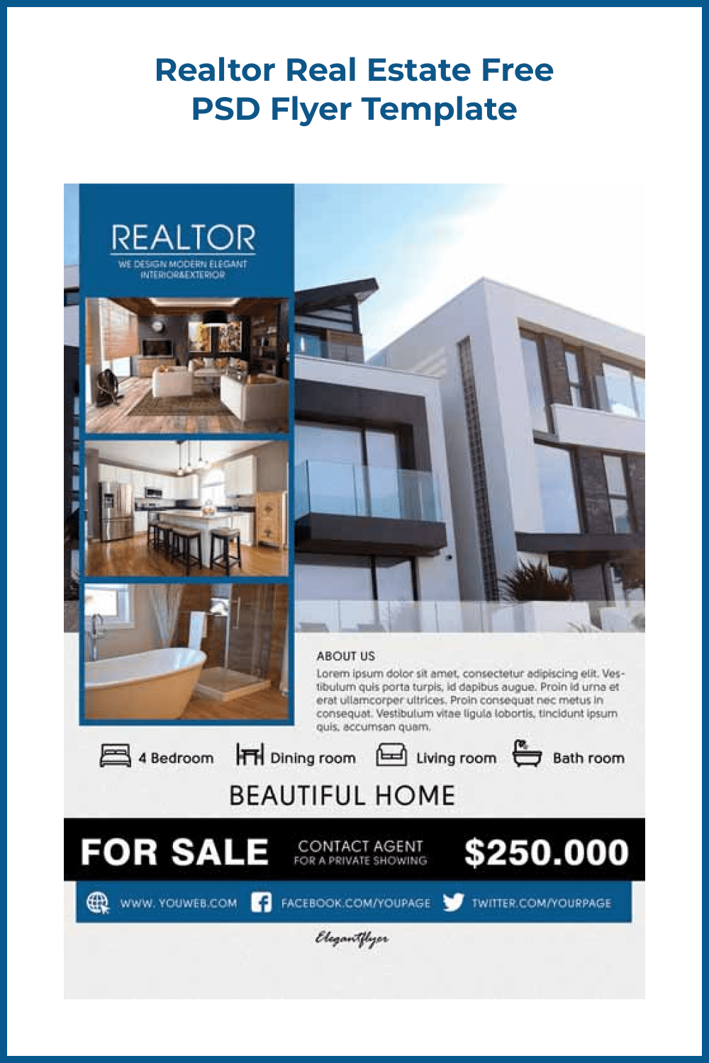 House For Sale Poster Template Modelo