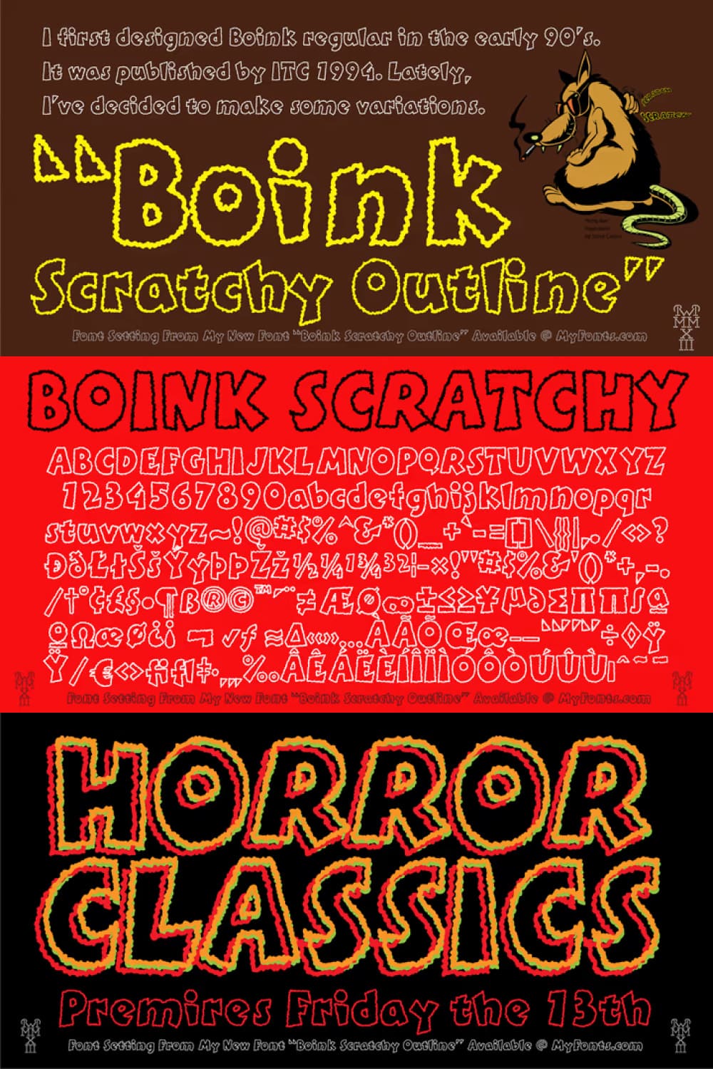 Boink Scratchy Outline is a new variation in a series based on my classic 