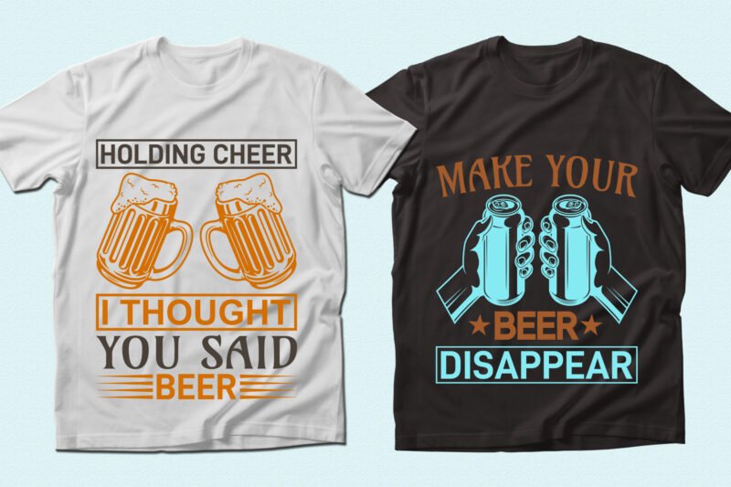 T-shirts show the clinking of beer glasses.