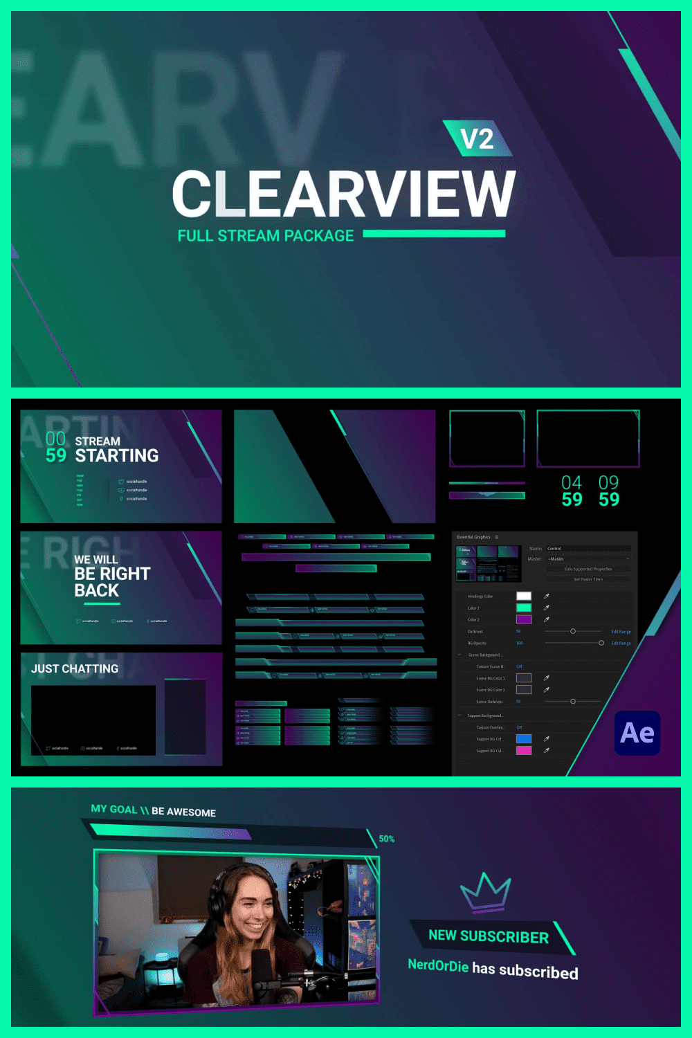 Clearview gives your stream a professional look it deserves with clean overlays, alerts, goal widgets and more that are easily adaptable to most games and applications.