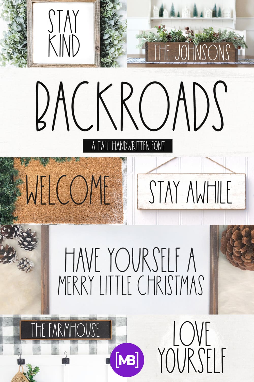 A tall and skinny handwritten font perfect for your farmhouse designs.