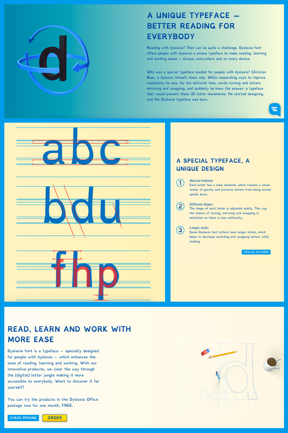 Dyslexie font is a typeface – specially designed for people with dyslexia – which enhances the ease of reading, learning and working.
