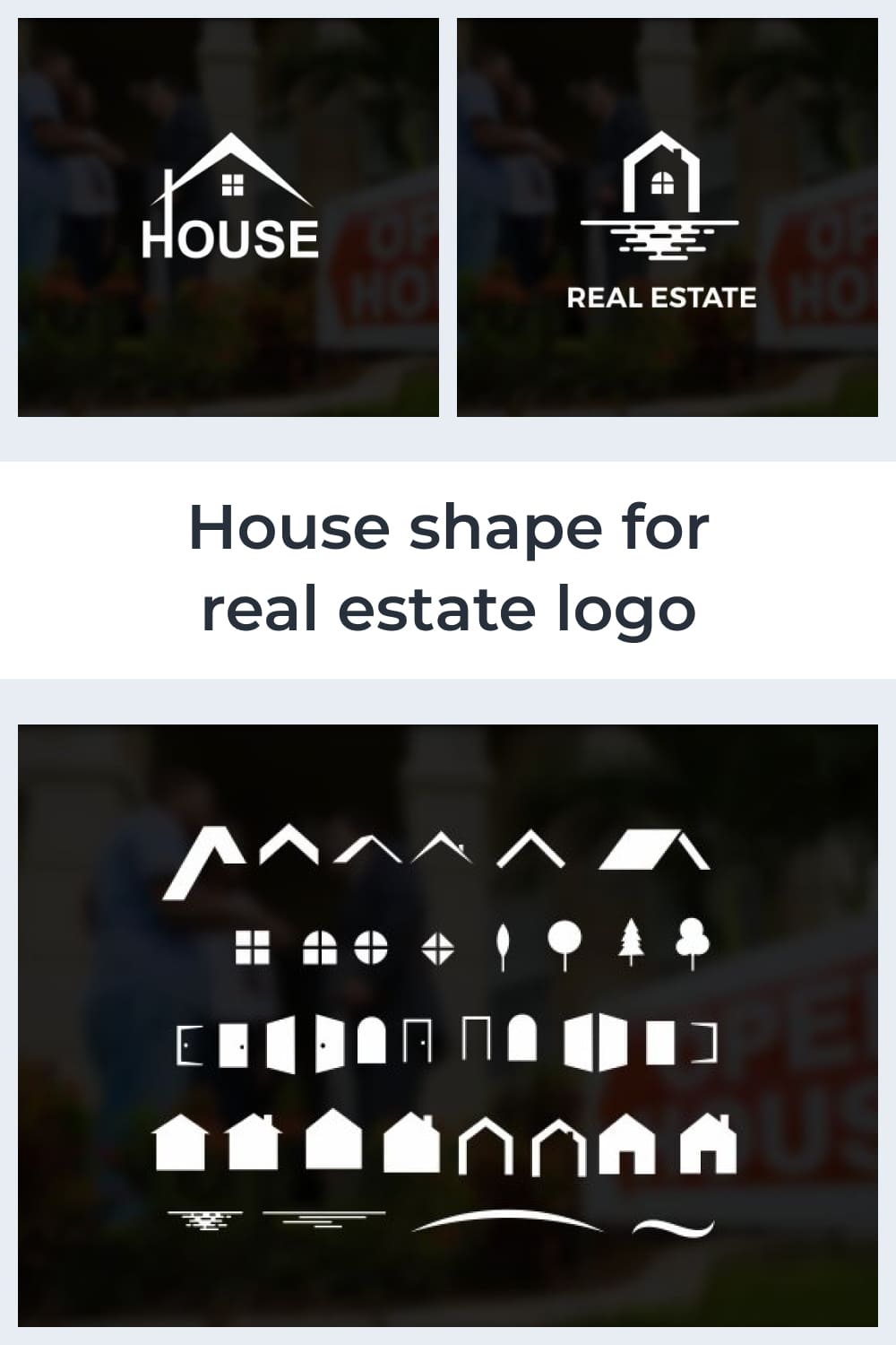 This set of real estate or house Shapes and element, can be easily used in creating extraordinary logos.