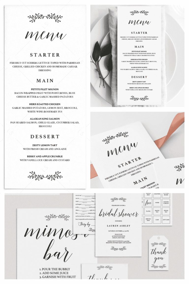 Menu Template Google Docs
