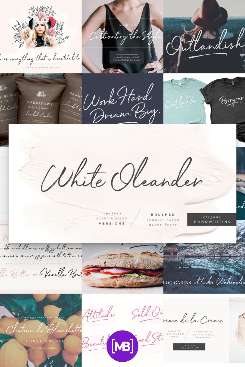 White Oleander is a stylish handwritten font, with subtle texture imperfections, to appear as authentic as possible while remaining clearly legible in your projects.