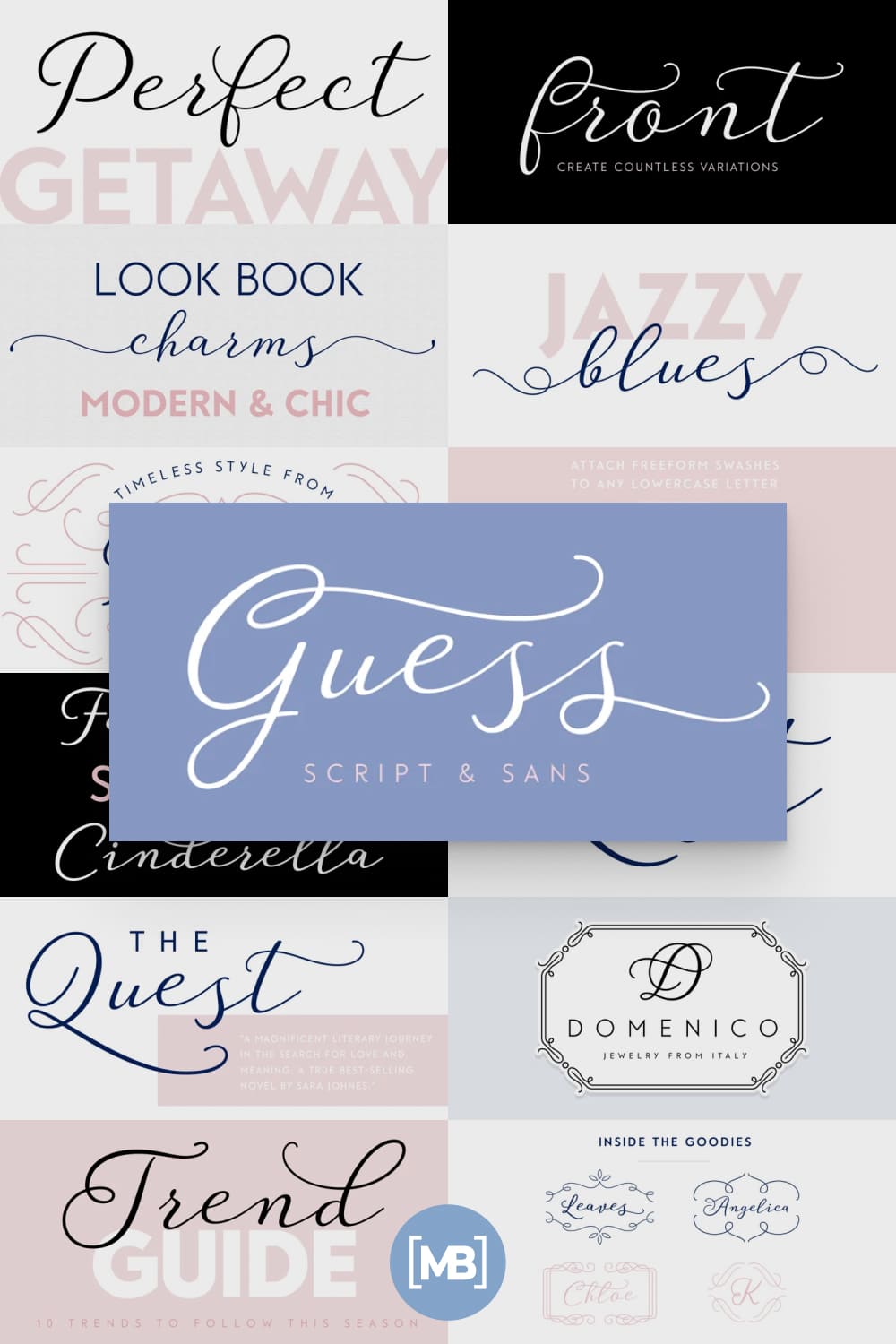 Guess is a versatile, connecting script, designed to convey elegance and style.