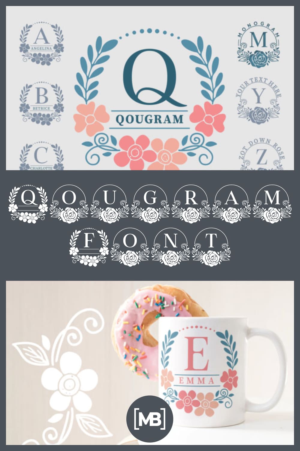 Qougram is a gorgeous display font. Is features a flower themed style that makes it perfect for wedding cards designs.